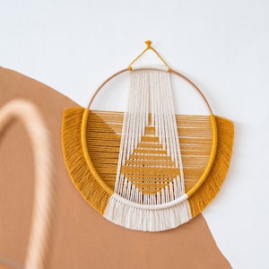 Circle Macrame Wall Decor, Textile Wall Hanging, Fiber Wall Art, Weaving Macrame Decor, Tribal Wall Decor, New House Gift, New Home Gift