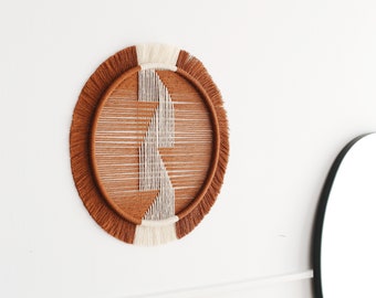 Circle Macrame Wall Hanging, Housewarming Gift, Tribal Wall Decor, Textile Wall Art, Fiber Wall Decoration, Woven Wall Art, Macrame Mural