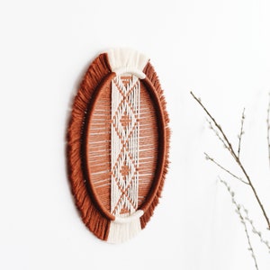Textile Wall Hanging, Circle Wall Decor, Macrame Wall Art, Fiber Wall Decoration, Boho Home Decor, Tribal Decoration, Circular Fiber Art