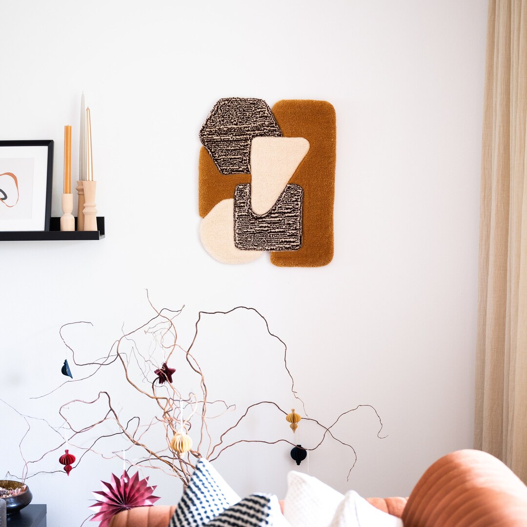 Tufted Wall Hanging, Living Room Decor, Abstract Wall Art, Rope ...