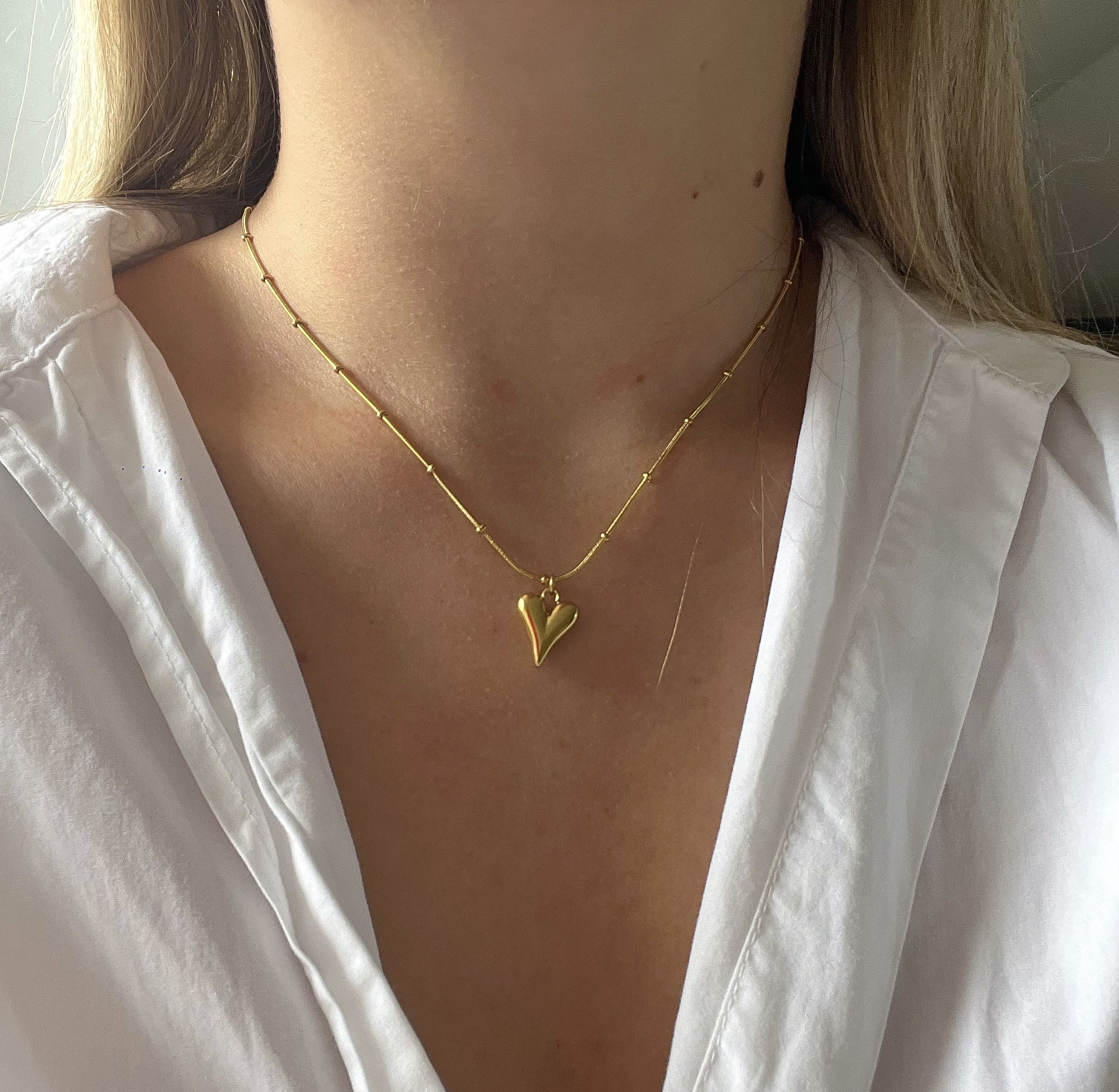 ネックレス・ペンダント Bold Heart Pendant Necklace #5742 Bold heart necklace 14k real gold pendant