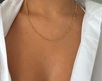 Gold Plated Cable Chain Nveklace- Statement/Stackable Necklace- Waterproof and Tarnish Free Jewellery- Perfect for Gifts