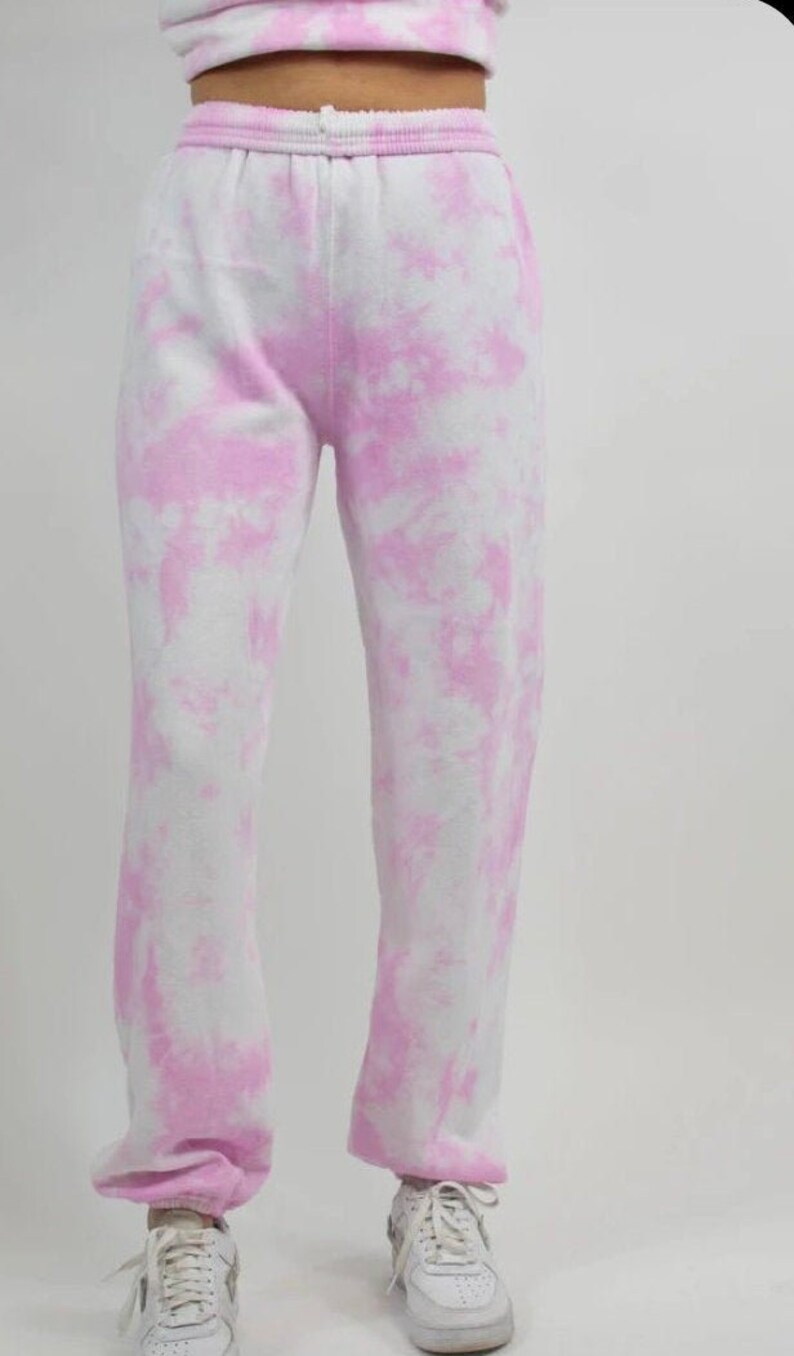 tie dye joggers and sweatshirt