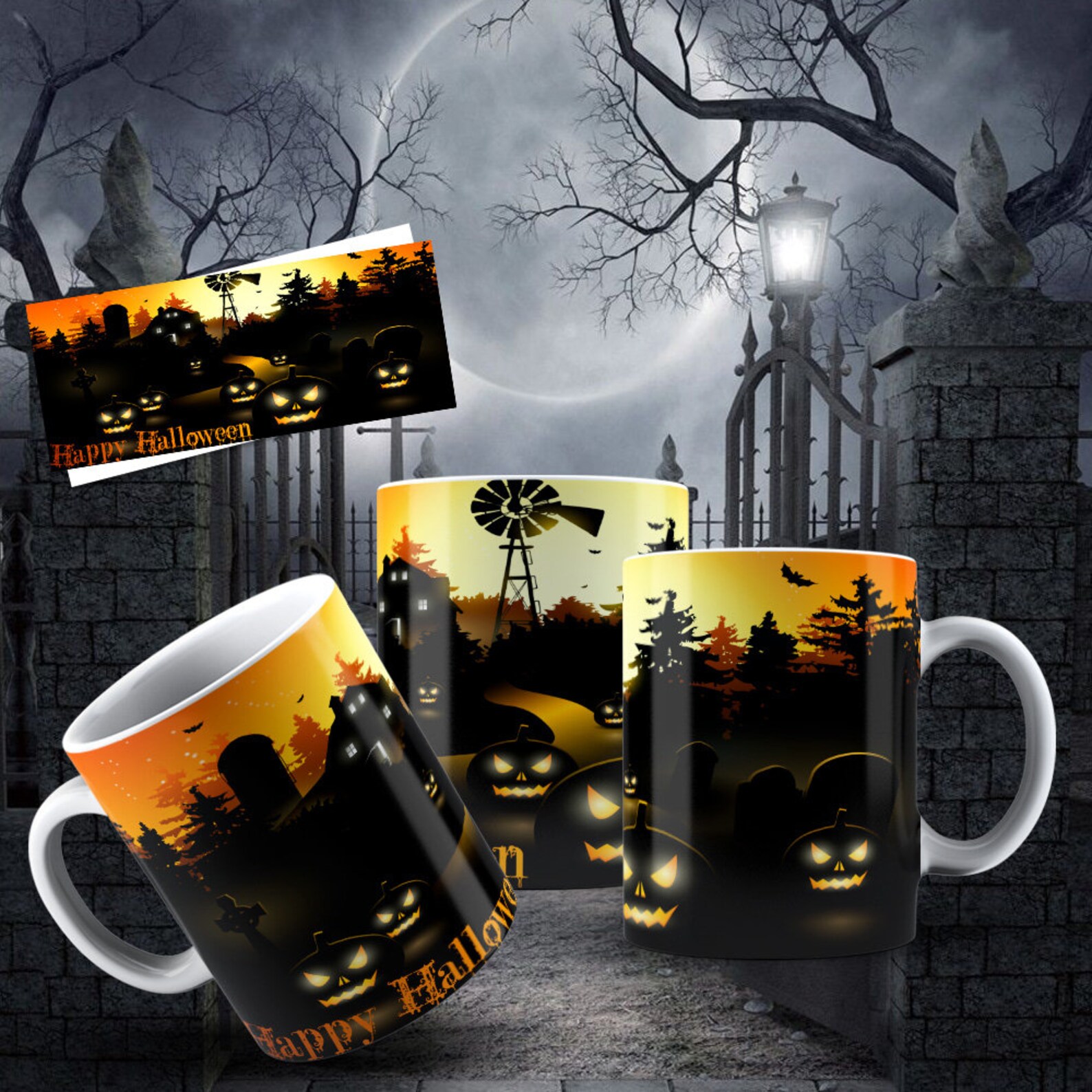 12 Mug Design Template Halloween Mug Halloween Sublimation Mug Etsy