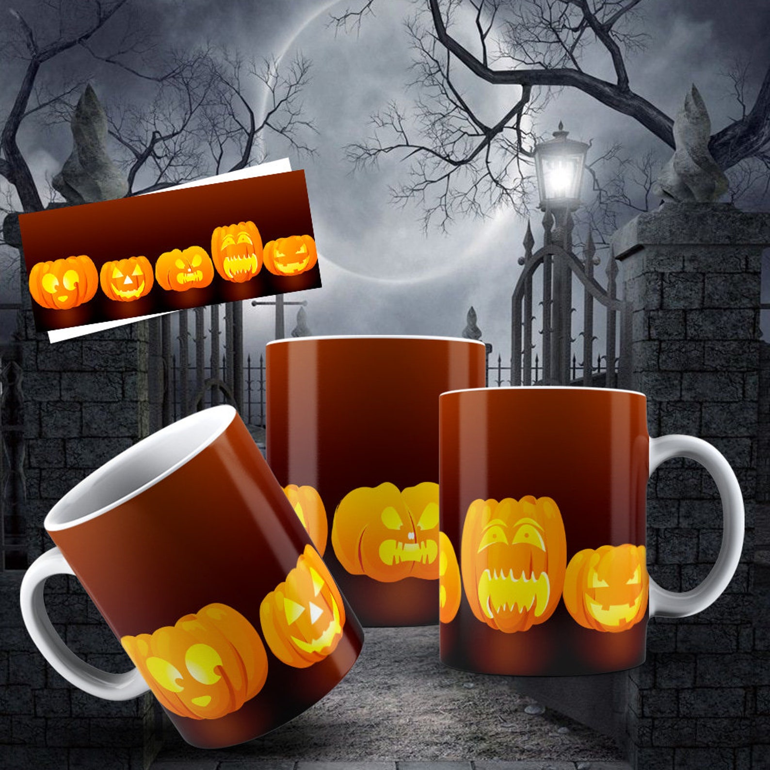 10 Mug Design Template Halloween Mug Halloween Sublimation Mug | Etsy