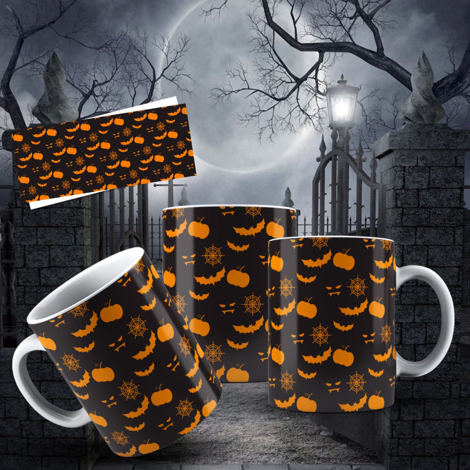 12 Mug Design Template Halloween Mug Halloween Sublimation Mug Etsy