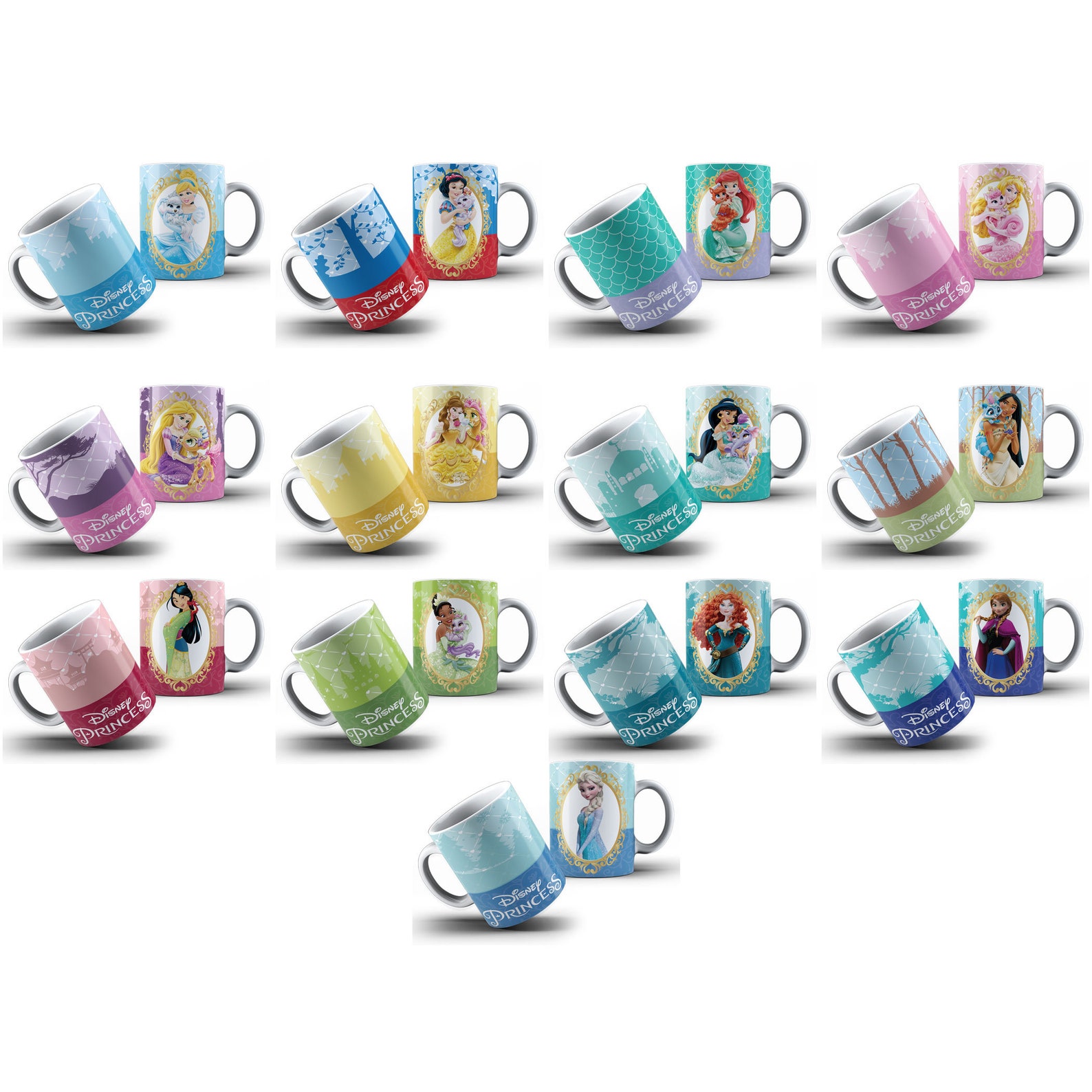13 Mug Design Template Disney Princess Mug Sublimation Etsy