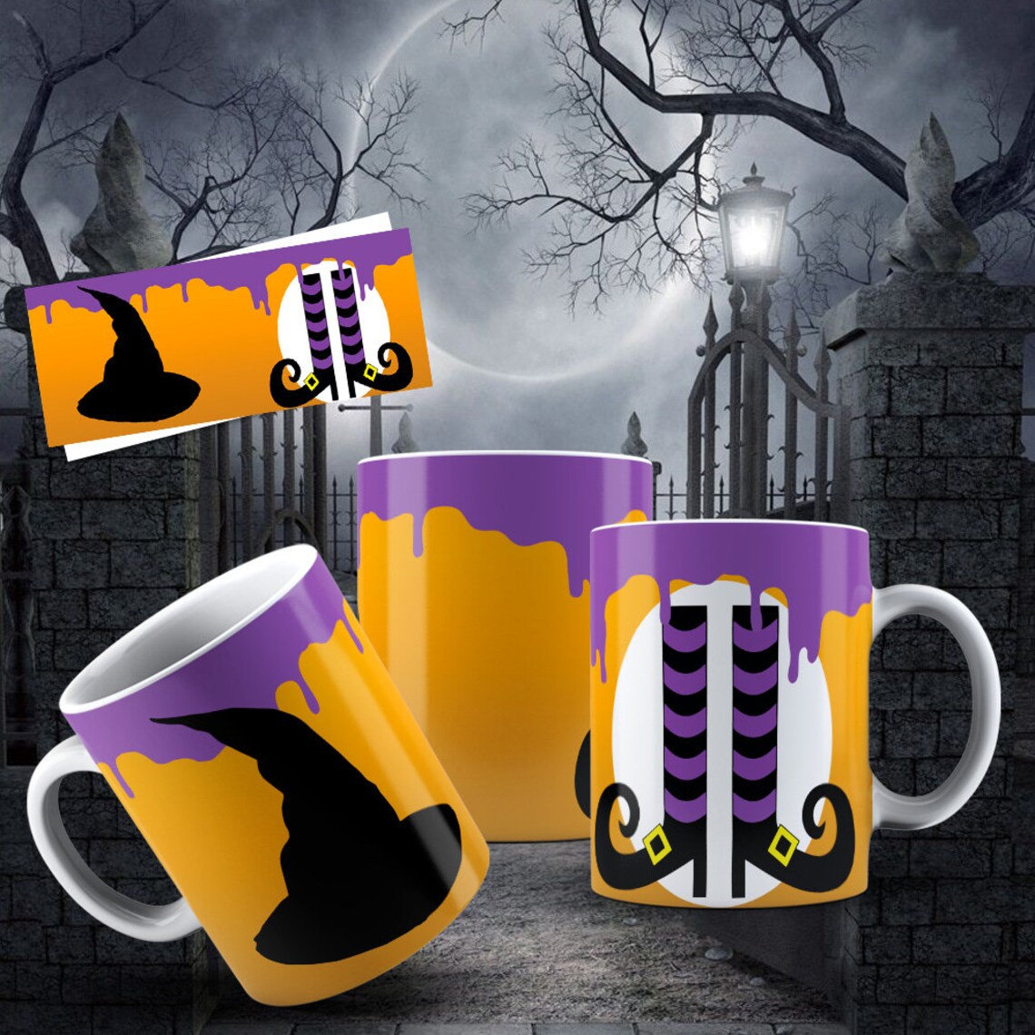 10 Mug Design Template Halloween Mug Halloween Sublimation Mug | Etsy