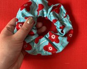 Scrunchie - Turquoise and Red