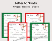 Letter to Santa, Christmas List, Christmas Wishlist, Dear Santa, Instant Download