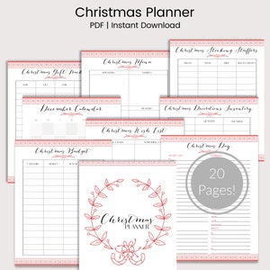 Christmas Planner, Christmas Printables, Printable Planner, Instant Download, US Letter