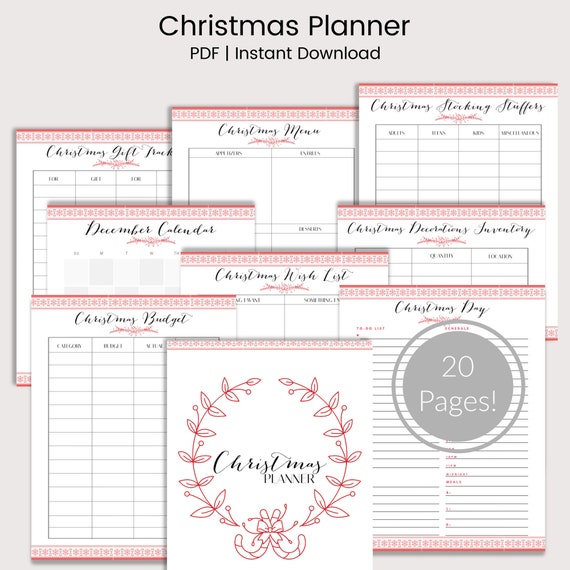 Christmas Planner Christmas Printables Printable Planner | Etsy