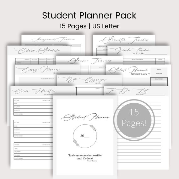 Student Planner Printables Student Organization Weekly | Etsy