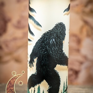Bigfoot in the trees - Glow in the Dark 20oz Skinny Tumbler