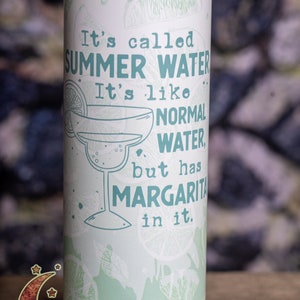 Summer Water - Margarita -  20 oz skinny tumbler with lid and metal straw