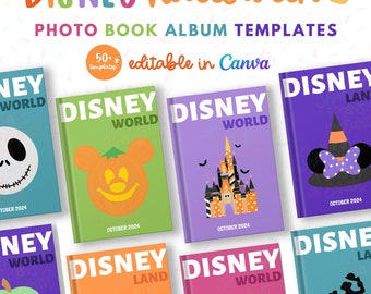 DisneyWorld Halloween Photo Book Album Templates: Canva Vacation Keepsake (Digital Download)