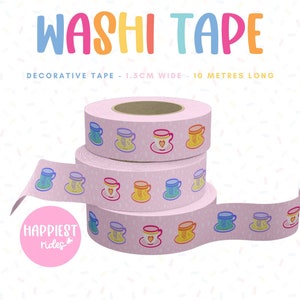 Washi Tape Happiest Rides Teacups Disneyworld Disneyland - 1.5cm Wide & 10m Long Decorative Tape Planner Scrapbooking