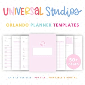 Universal Studios Orlando Vacation Planner: 50+ Printable Templates (Digital Download)