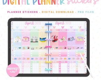 DisneyWorld Digital Planner Stickers Bundle Happiest Rides – Disneyland Disneyworld Planner Stickers Digital Planning GoodNotes Stickers
