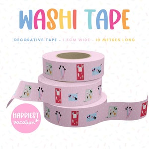 Washi Tape Happiest Vacation Planning Disneyworld Disneyland - 1.5cm Wide & 10m Long Decorative Tape Planner Scrapbooking