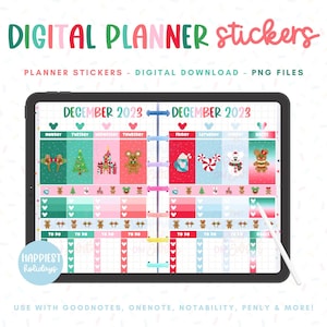 DisneyWorld Holidays Planner Stickers Digital Bundle Happiest Holidays – Christmas Stickers Digital Planner Mickey’s Very Merry GoodNotes