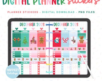 DisneyWorld Holidays Planner Stickers Digital Bundle Happiest Holidays – Christmas Stickers Digital Planner Mickey’s Very Merry GoodNotes