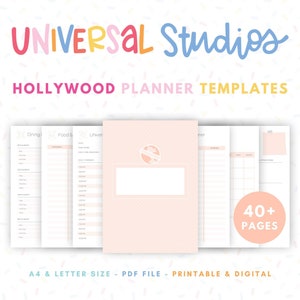 Universal Studios Hollywood Vacation Planner: 40+ Printable Templates (Digital Download)