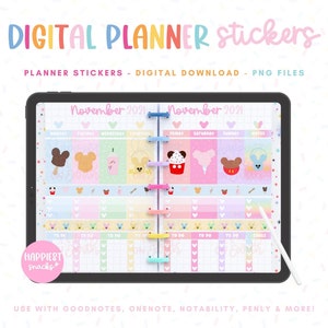 DisneyWorld Digital Planner Stickers Bundle Happiest Snacks – Disneyland Disneyworld Planner Stickers Digital Planning GoodNotes Stickers