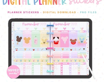 DisneyWorld Digital Planner Stickers Bundle Happiest Snacks – Disneyland Disneyworld Planner Stickers Digital Planning GoodNotes Stickers