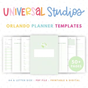 Universal Studios Orlando Vacation Planner con oltre 50 modelli stampabili per pianificare una vacanza a Universal Orlando - Verde