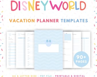 DisneyWorld Vacation Planner con oltre 90 modelli stampabili per pianificare una vacanza a WDW - Blu