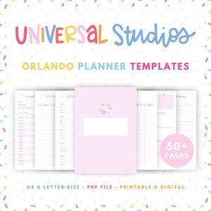 Universal Studios Orlando Vacation Planner: 50+ Printable Templates (Digital Download)