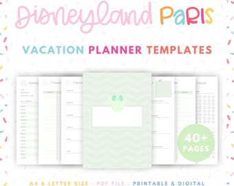 Disneyland Paris Vacation Planner with 40+ Printable Templates for Planning a DLP Vacation - Green