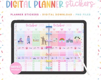 DisneyWorld Digital Planner Stickers Bundle Happiest Vacation – Disneyland Disneyworld Planner Stickers Digital Planning GoodNotes Stickers