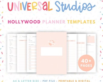 Universal Studios Hollywood Vacation Planner: 40+ Printable Templates (Digital Download)