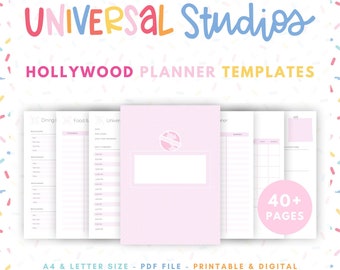 Universal Studios Hollywood Vacation Planner: 40+ Printable Templates (Digital Download)