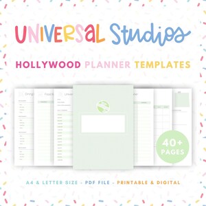 Planificador de vacaciones de Universal Studios Hollywood: Más de 40 plantillas imprimibles (descarga digital)