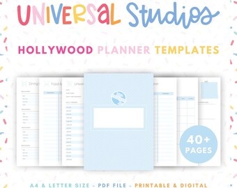 Universal Studios Hollywood Vacation Planner: 40+ Printable Templates (Digital Download)