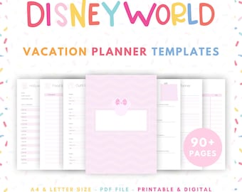 DisneyWorld Vacation Planner with 90+ Printable Templates for Planning a WDW Vacation - Pink