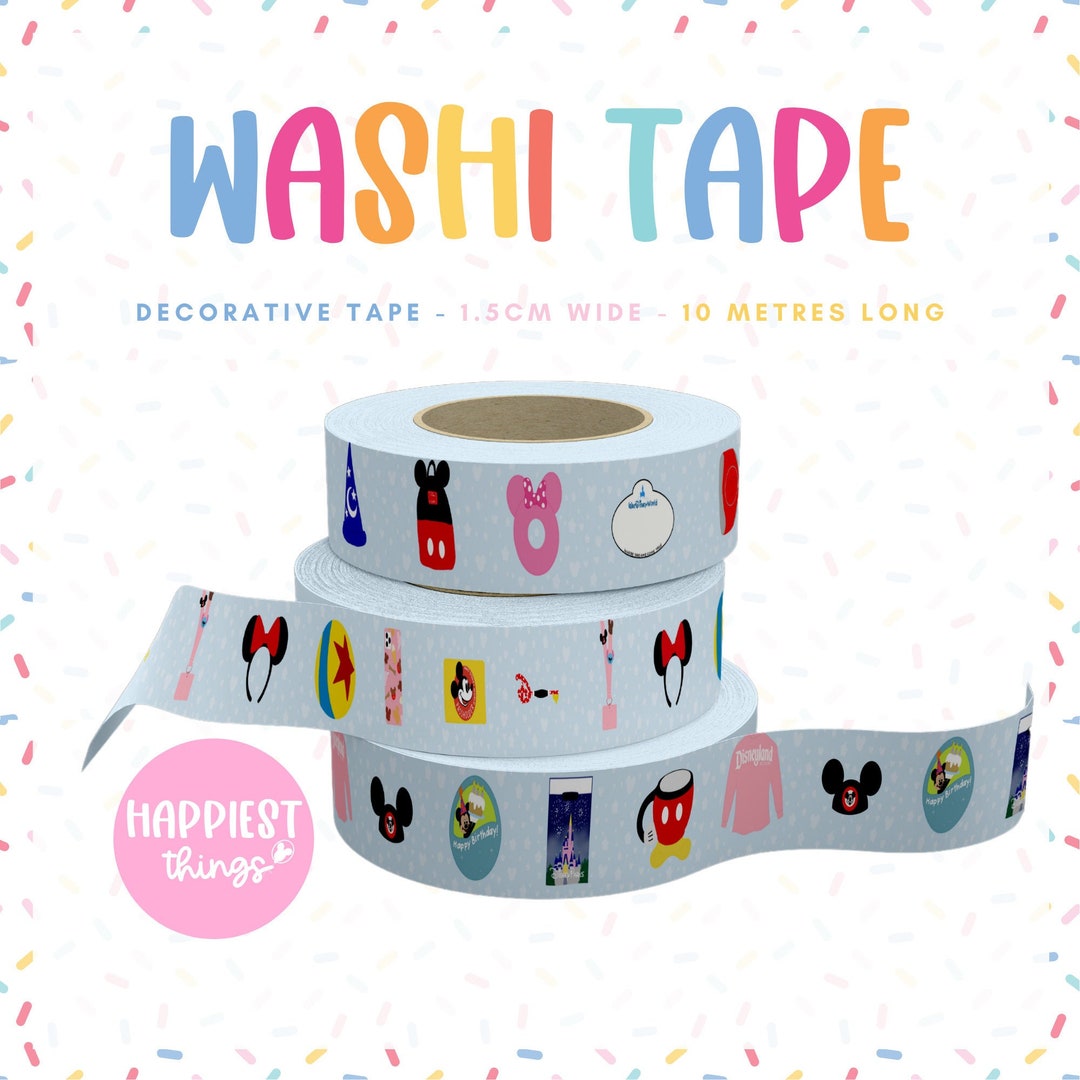 Washi Tape Happiest Things Disneyworld Disneyland 1.5cm Wide &amp; 10m Long ...