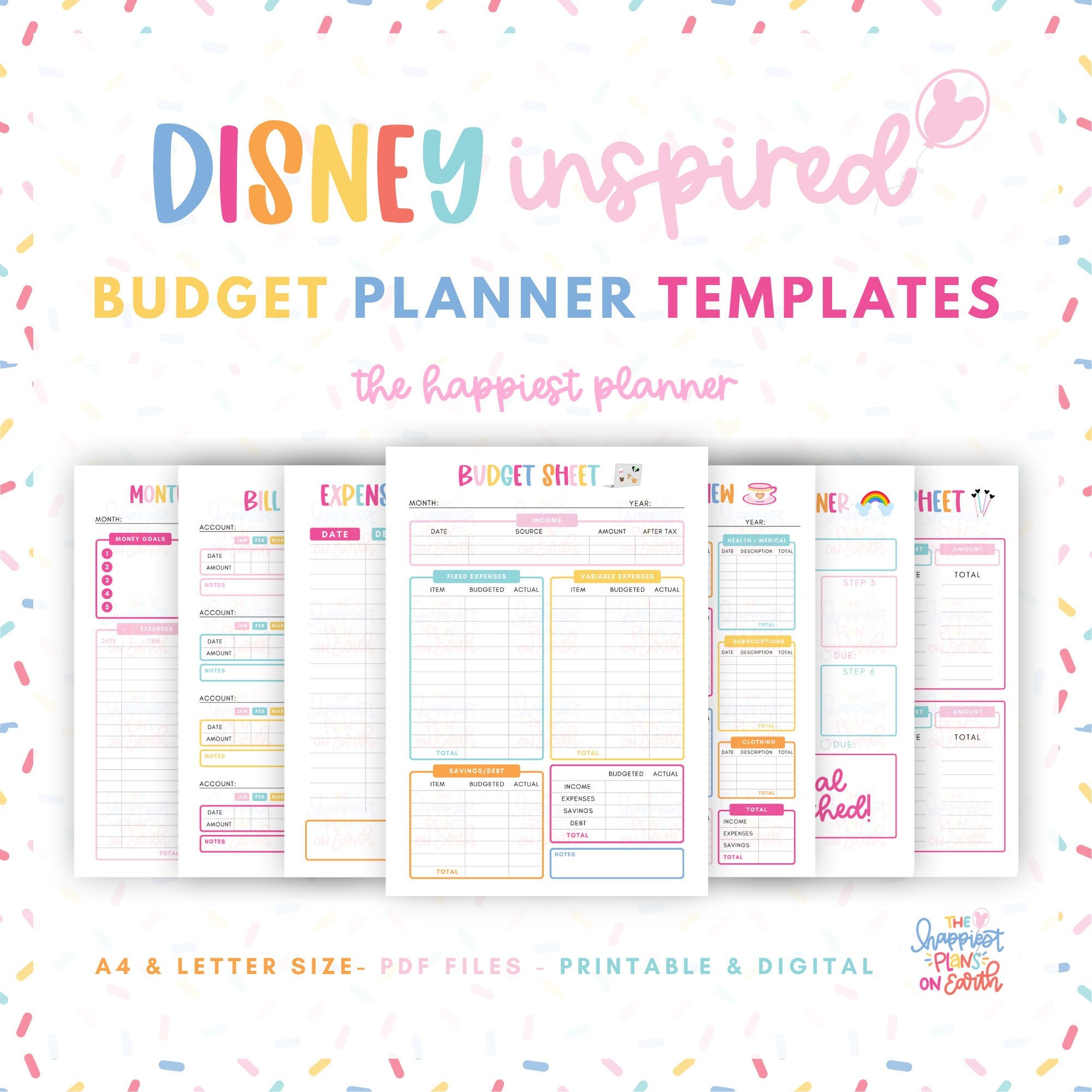 Budget Planner Printable Templates Digital Finance Planner - Etsy