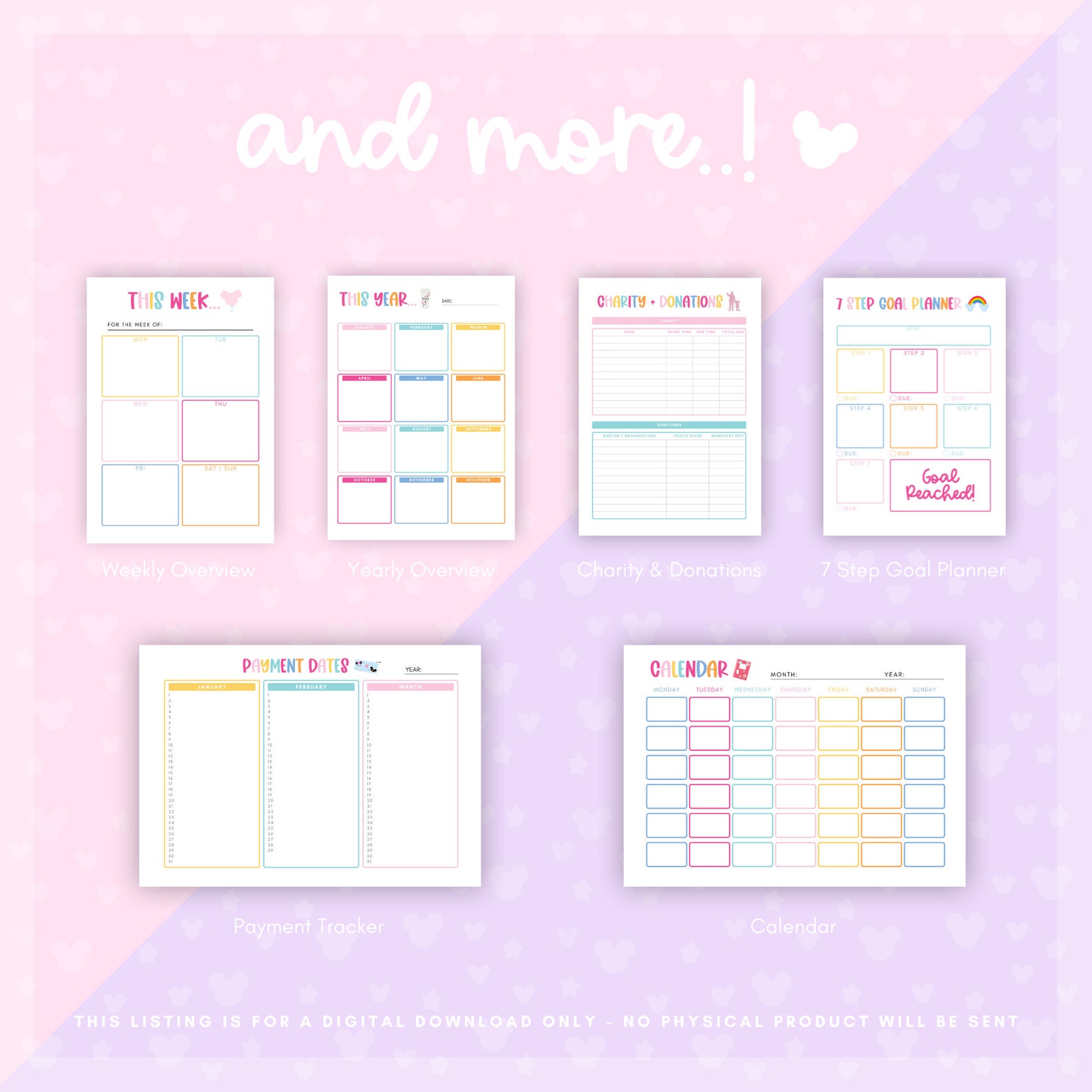 Budget Planner Printable Templates Digital Finance Planner Disneyparks ...