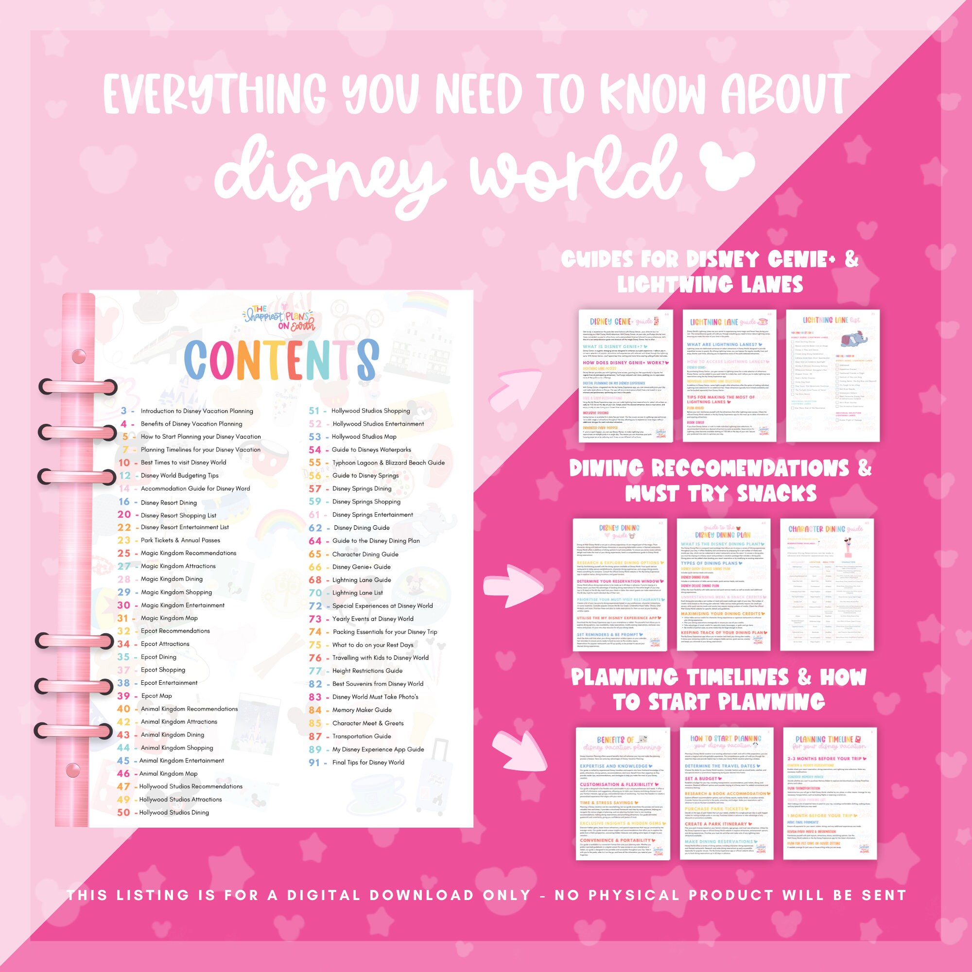 Disney Guide.pdf Disneyworld Vacation Planning Guide Book 90 Printable & - Etsy