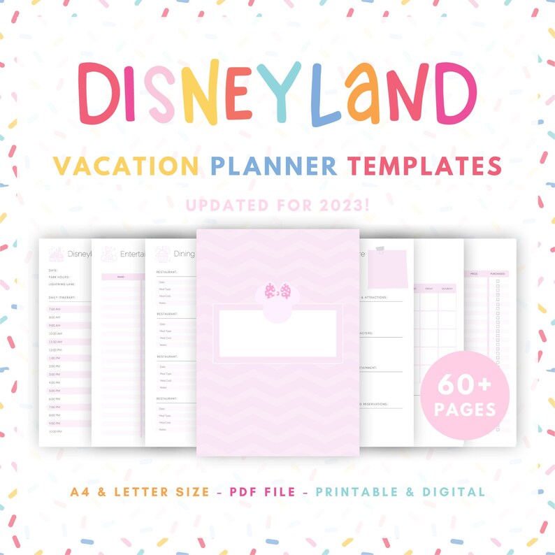 Disneyland Vacation Planner With 60 Printable Templates for Etsy