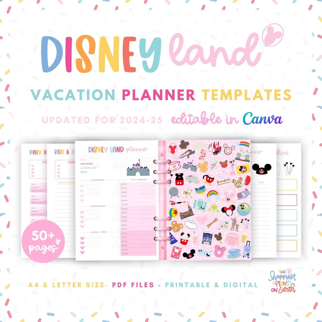 Disneyland Vacation Planner Templates Guide - 50+ Digital &amp; Printable ...