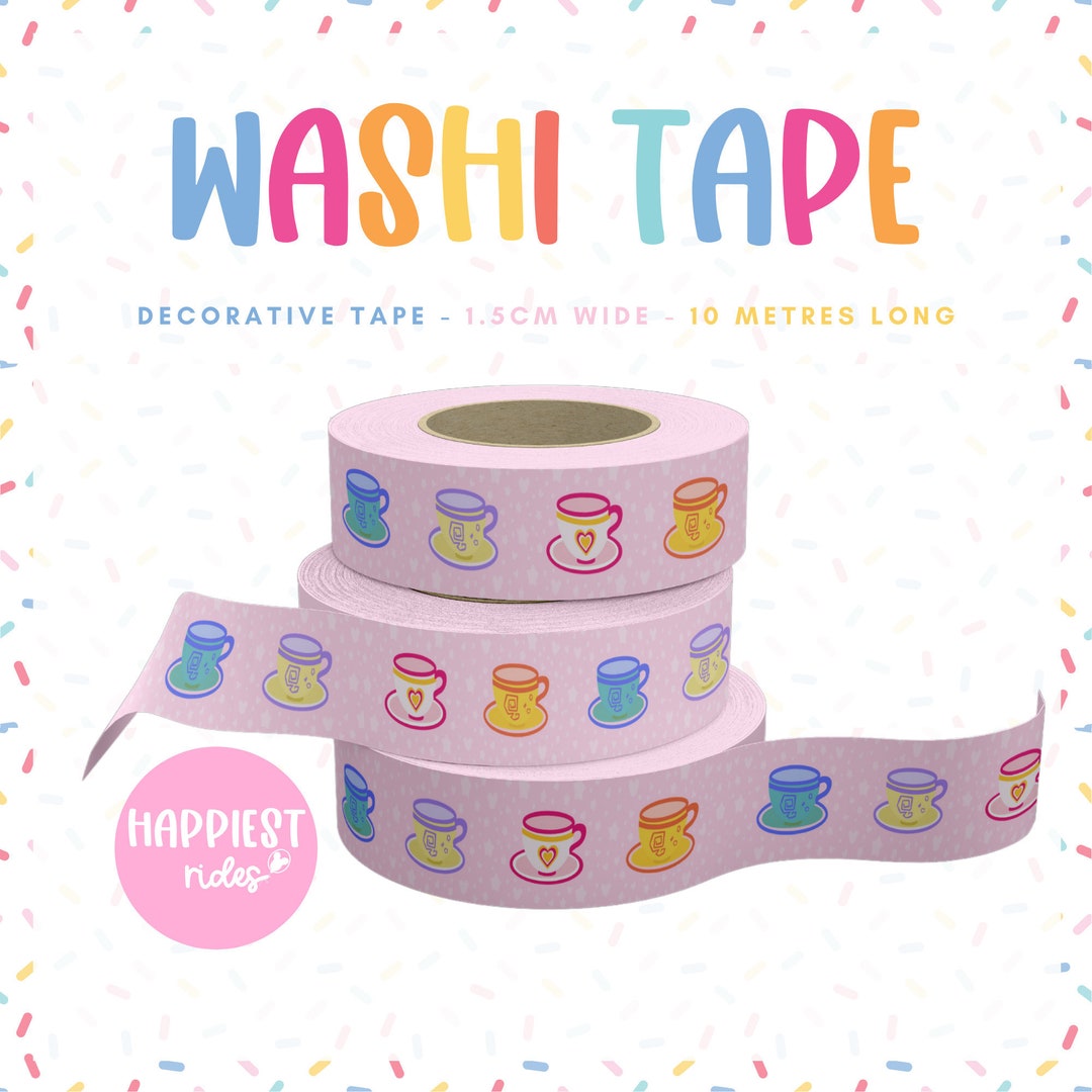 Washi Tape Happiest Rides Teacups Disneyworld Disneyland 1.5cm Wide ...