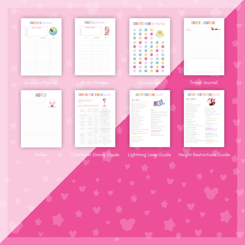 Disneyworld Planner Guide With 70 Printable Templates for - Etsy