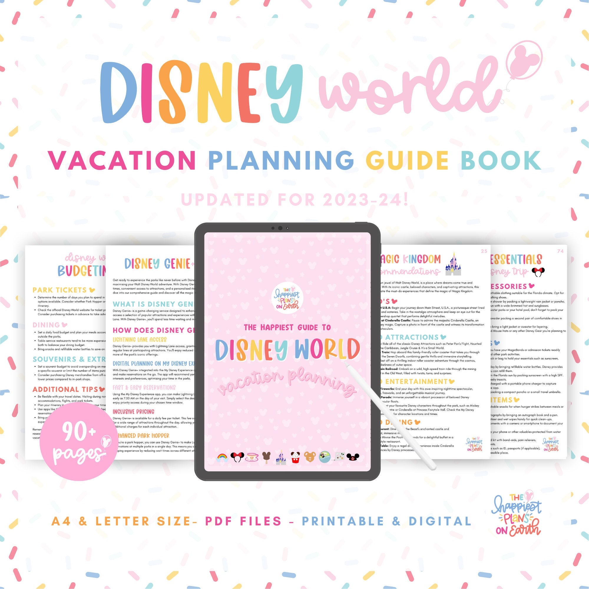Disneyworld Vacation Planning Guide Book 90 Printable &amp; - Etsy