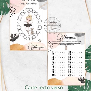 La carte de mes quenottes personnalisée thème danseuse