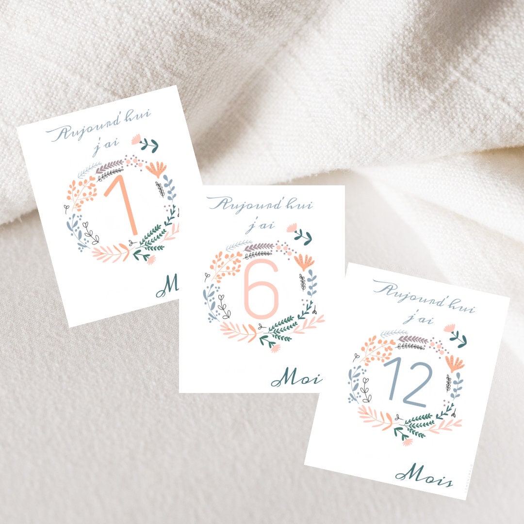 Floral Baby Milestone Cards - Etsy